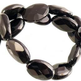 Onyx Ovals 12 / 8mm facetted cord 40cm 32 ovals