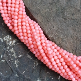 Pink Coral Round Beads 4 mm Living Coral 