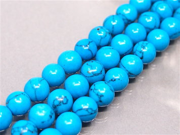 Howlite Turquoise beads 8mm Cord 40cm