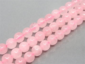 Quartz rosa, 12mm Perlen, Seil 40cm, 33-Ball
