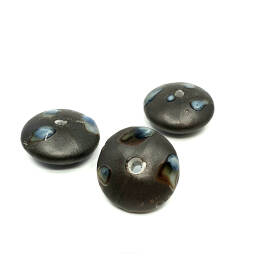 Ceramic Beads, Donut Szary Mat, średnica 3 cm, grubość 1,5 cm
