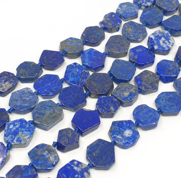 Lapis Lazuli Pastylka Błysk 13x14 mm Sznur 40cm