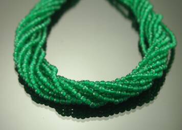 Onyx Green Round Balls Facetted 2mm Diamond Cut Rope 40cm