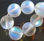Zirconia Glass Balls 10mm Matt White Iridescent Reihe 38pcs