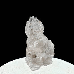 Rzeźba Smoka w Krysztale Górskim 74x45x45 mm 