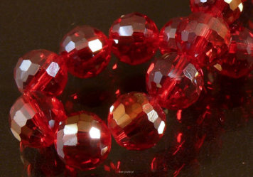 Crystal faceted round beads 10mm Siam AB Cord 65cm 72pcs
