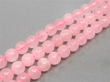 Quartz Rosa, 8mm Perlen, Seil 40cm, 47-Ball