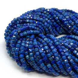 Lapis Lazuli Kostka Fasetowana 4 mm Sznur 40cm 