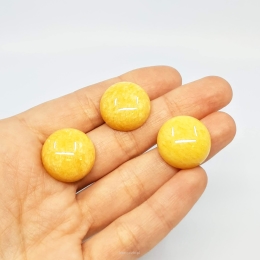 Kaboszon Jadeit 20 mm Okrągły Żółty