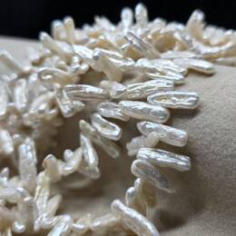 Perła Naturalna Biała Patyczki 20x6x4 mm  