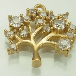 Pendant Tree with Zircons 16 / 17mm Color Gold