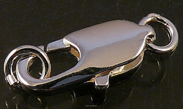 Carabiner clasp 14mm bright silver
