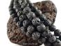 Black volcanic lava beads 10mm Cord 38pcs