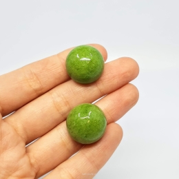 Kaboszon Jadeit 20 mm Okrągły Zielony