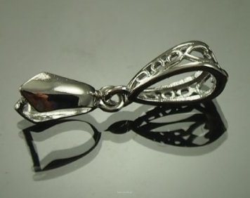 Krawatka do wisiorków z uszkiem 26 mm ciemne srebro
