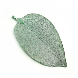 Wisiorek Liść Naturalny Zielony 4x7 cm