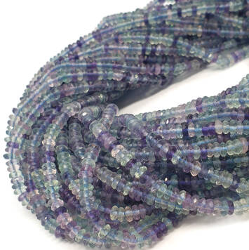 Fluoryt Oponka Fasetowana 4x2 mm - Sznur 40cm