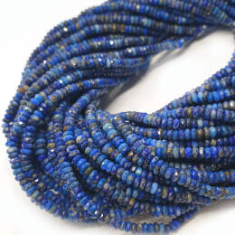 Lapis Lazuli Oponka Fasetowana 3,5x1,5 mm Sznur 40cm
