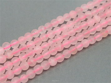 Pink quartz ball 4mm Matte Cord 98pcs