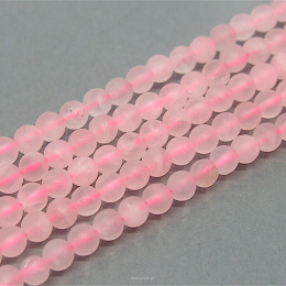 Pink quartz ball 4mm Matte Cord 98pcs