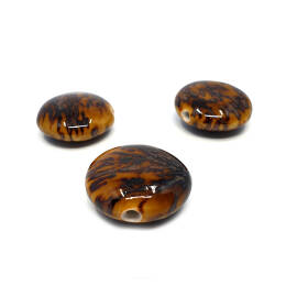 Ceramic Beads, Brązowa Pastylka, średnica 3 cm, grubość 14 mm