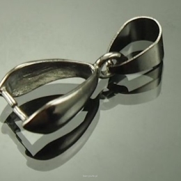 Krawatka do wisiorków z uszkiem 20 mm ciemne srebro