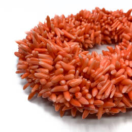 Koral Naturalny Zęby Pomarańczowy 6x13 mm