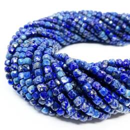 Lapis Lazuli Kostka Fasetowana 4x4 mm