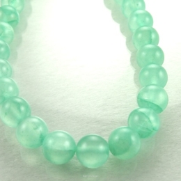 Semitransparent jade beads 12mm Turquoise cord 40cm